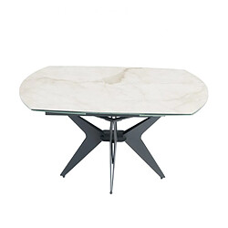 Inside 75 Table de repas extensible BOOMERANG 160/228 x 95 cm plateau céramique pied acier noir