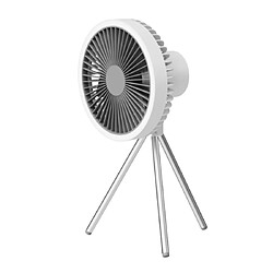 JJBRDZ - Ventilateur de Camping avec Lumières LED, Ventilateur de Tente Portable 10000mAh avec Trépied, Ventilateur de Refroidissement Pivotant à 360 Degrés, pour Camping, Voyage, Blanc