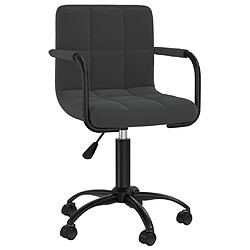 vidaXL Chaise pivotante de bureau Noir Velours