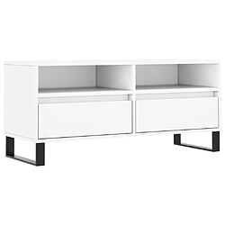 Maison Chic Meuble TV scandinave - Banc TV pour salon blanc 100x34,5x44,5 cm bois d'ingénierie -MN98667