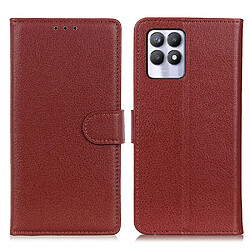 Etui en PU texture litchi avec support, marron pour votre Realme 8i