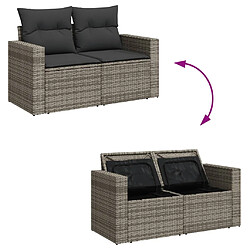 Acheter vidaXL Salon de jardin 5 pcs avec coussins gris résine tressée