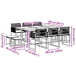 vidaXL Ensemble à manger de jardin 11 pcs coussins noir résine tressée pas cher