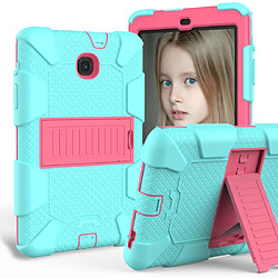 Wewoo Housse Coque de protection en silicone bicolore antichoc pour Galaxy Tab A 8.0 2018 T387avec support Vert menthe + Rose rouge