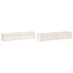 Maison Chic Lot de 2 Jardinières,Bac à fleurs - pot de fleur blanc bois de pin massif -GKD77291