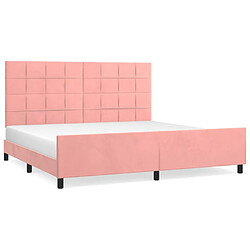 Maison Chic Lit adulte - Cadre Structure de lit avec tête de lit Contemporain Rose 200x200 cm Velours -MN22246