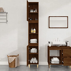 Avis Maison Chic Armoire de bain,Meuble de rangement de salle de bain,Meuble haut chêne marron 30x30x190 cm bois d'ingénierie -GKD605645