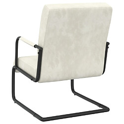 Avis vidaXL Chaise cantilever Blanc crème Velours