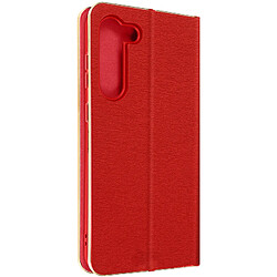 Avizar Étui pour Samsung Galaxy S23 Plus Porte-carte et Support vidéo Rouge et Doré