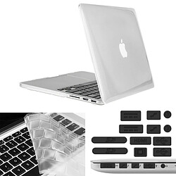 Wewoo Housse Étui blanc pour Macbook Pro Retina 15,4 pouces Chapeau-Prince 3 en 1 Crystal Hard Shell de protection avec clavier de et prise de poussière de port