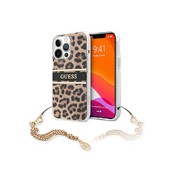 Guess Maroquinerie Guess Coque pour Apple iPhone 13 Pro Leopard avec breloque Léopard