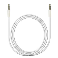 Avizar Câble Audio Auxiliaire Double Jack Mâle / Mâle 3.5mm Longueur 1m - Blanc