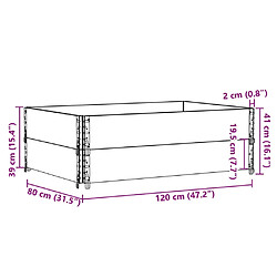 vidaXL Jardinière noir 120x80 cm bois massif de pin pas cher