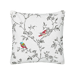 Beliani Coussin DILLENIA Coton 45 x 45 cm Animal Broderie Blanc