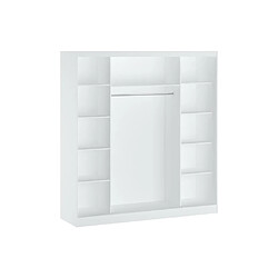 Acheter Vente-Unique Armoire 2 portes coulissantes - Avec miroir - L200 cm - Blanc - OCHIRA