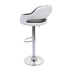 Acheter Mendler Tabouret de bar HWC-F16, tabouret pivotant, avec dossier simili cuir ~ noir-blanc