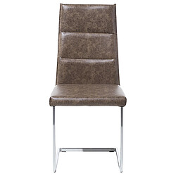 Acheter Beliani Set de 2 Cuir PU Chaise de salle à manger Chaise en porte-à-faux Marron ROCKFORD