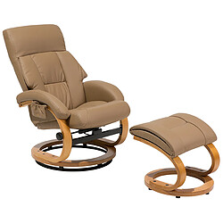 Beliani Fauteuil massant FORCE Cuir PU Beige sable pas cher