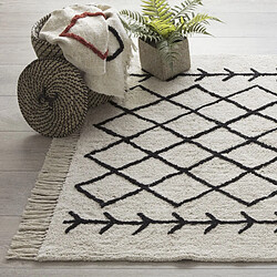 Acheter Atmosphera, Createur D'Interieur Tapis Ethnique Tuft - 120 x 170 cm - Blanc et Noir