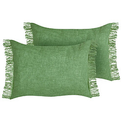 Beliani Lot de 2 coussins MABA Coton Unicolore Vert