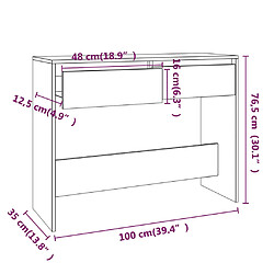 vidaXL Table console noir 100x35x76,5 cm bois d'ingénierie pas cher