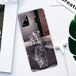 Coque en TPU impression de motifs sylish chat et reflet pour votre Samsung Galaxy A51 SM-A515