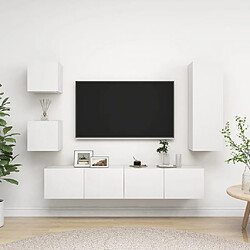 vidaXL Ensemble de meubles TV 5 pcs Blanc Bois d'ingénierie