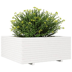 Avis vidaXL Jardinière blanc 110x110x49,5 cm bois de pin massif