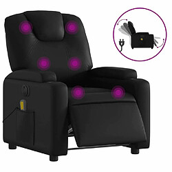 Maison Chic Fauteuil Relax pour salon, Fauteuil de massage inclinable électrique noir similicuir -GKD39755