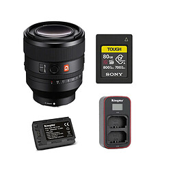 Sony FE 50mm f1.2 GM (SEL50F12GM) +Sony 80GB CFexpress Type A TOUGH Memory Card+ Kingma 2000mAh Battery (Sony NP-FZ100) + Kingma Sony NP-FZ100 LCD Dual USB charger