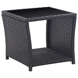 vidaXL Mobilier de bistro 3 pcs avec coussins Résine tressée Noir