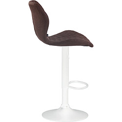 Avis Decoshop26 Tabouret de bar x1 avec coutures décoratives en forme de losanges en tissu marron et métal blanc 10_0004669