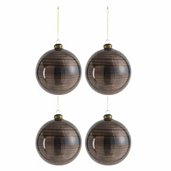 Paris Prix Lot de 4 Boules de Noël Antiquan 12cm Marron