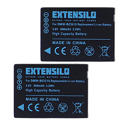 Vhbw EXTENSILO 2x Batteries compatible avec Panasonic Lumix DMC-3D1, DMC-TZ10, DMC-TZ18, DMC-TZ20 appareil photo, reflex numérique (890mAh, 3,6V, Li-ion)