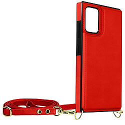 Avizar Coque Cordon Samsung Galaxy S20 FE avec Porte-cartes Support Vidéo Lanière rouge