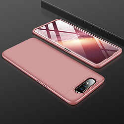 Wewoo Coque Rigide Étui pour PC à couverture intégrale à trois étages Galaxy A80 or rose