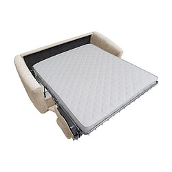 Acheter Vente-Unique Canapé 4 places convertible express en tissu bouclette beige - Couchage 160 cm - Matelas 14 cm RETUNA II