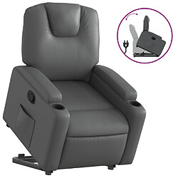 vidaXL Fauteuil inclinable Gris Similicuir