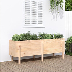 Maison Chic Jardinière,Lit surélevé de jardin - Bac à fleurs - pot de fleur 160x50x57 cm bois de pin massif -GKD69109