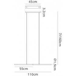 Luminaire Center Suspension Torch Sable blanc 7 Cm