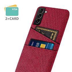 Coque en TPU antichoc avec porte-cartes rouge pour votre Samsung Galaxy S21 FE 5G