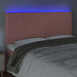 Avis Maison Chic Tête de lit moderne à LED lumineuse pour chambre - Décoration de lit Rose 200x5x118/128 cm Velours -MN42759