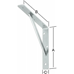 Vormann Equerre galvanisé 400 x 250 mm Equerre galvanisé - Acier plat - Dimensions 400 x 250 mm