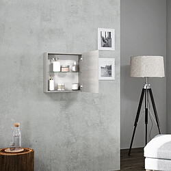 Kiamami Valentina CUBE MURAL 45CM AVEC PORTE GRIS ASPECT BOIS | FACILE