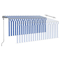 Acheter Maison Chic Store banne | Auvent rétractable de porte | Marquise Brise-soleil automatique avec store 3x2,5 m Bleu et blanc -GKD60062