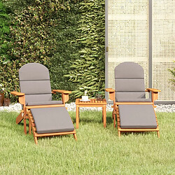 Maison Chic Ensemble de salon de jardin Adirondack 3 pcs | Ensemble de Table et chaises | Mobilier d'Extérieur bois acacia solide -GKD74920