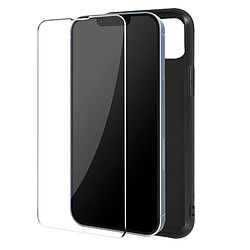 Avizar Coque iPhone 13 Pro Max Souple Noir et Verre Trempé 9H Transparent