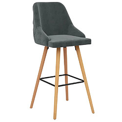 vidaXL Chaises de bar lot de 2 gris foncé velours