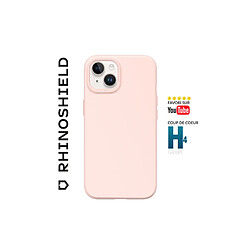 RHINOSHIELD coque compatible avec [iPhone 15 Plus] SolidSuit - coque fine avec technologie d'absorption des chocs et finition premium mate - Rose Poudré