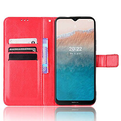 Htdmobiles Housse pour Nokia C21 Plus - etui coque pochette portefeuille + verre trempe - ROUGE